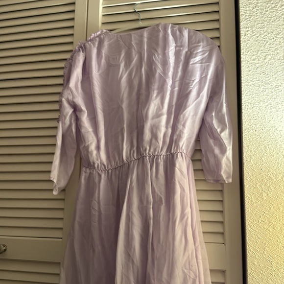 KAOS Silk Lilac Italian Made Dress Ruffle Size 42 Stretchy With Lining NWT - Picture 7 of 7